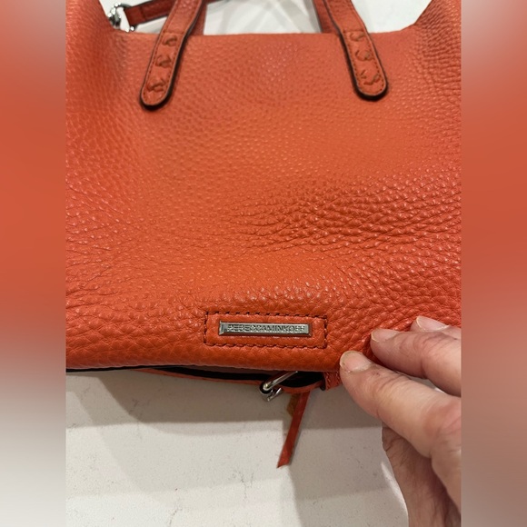 Rebecca Minkoff Mini Unlined Ladies Small Leather Tote Handbag, Mandarin Orange. - Picture 2 of 12